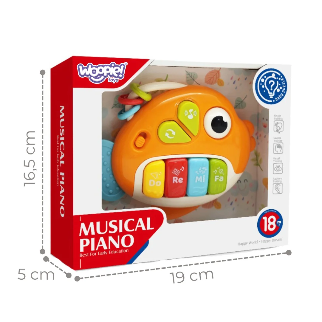 WOOPIE BABY Pianinko Interaktywne Rybka Organki Muzyczne Dźwięki