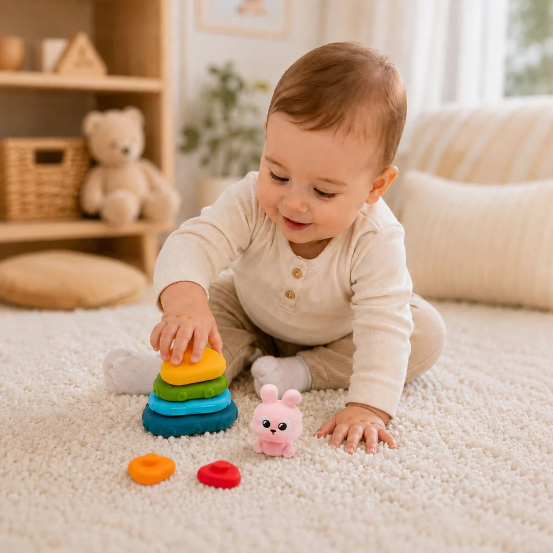 WOOPIE BABY Piramidka Sensoryczna Wieża Sorter Króliczek