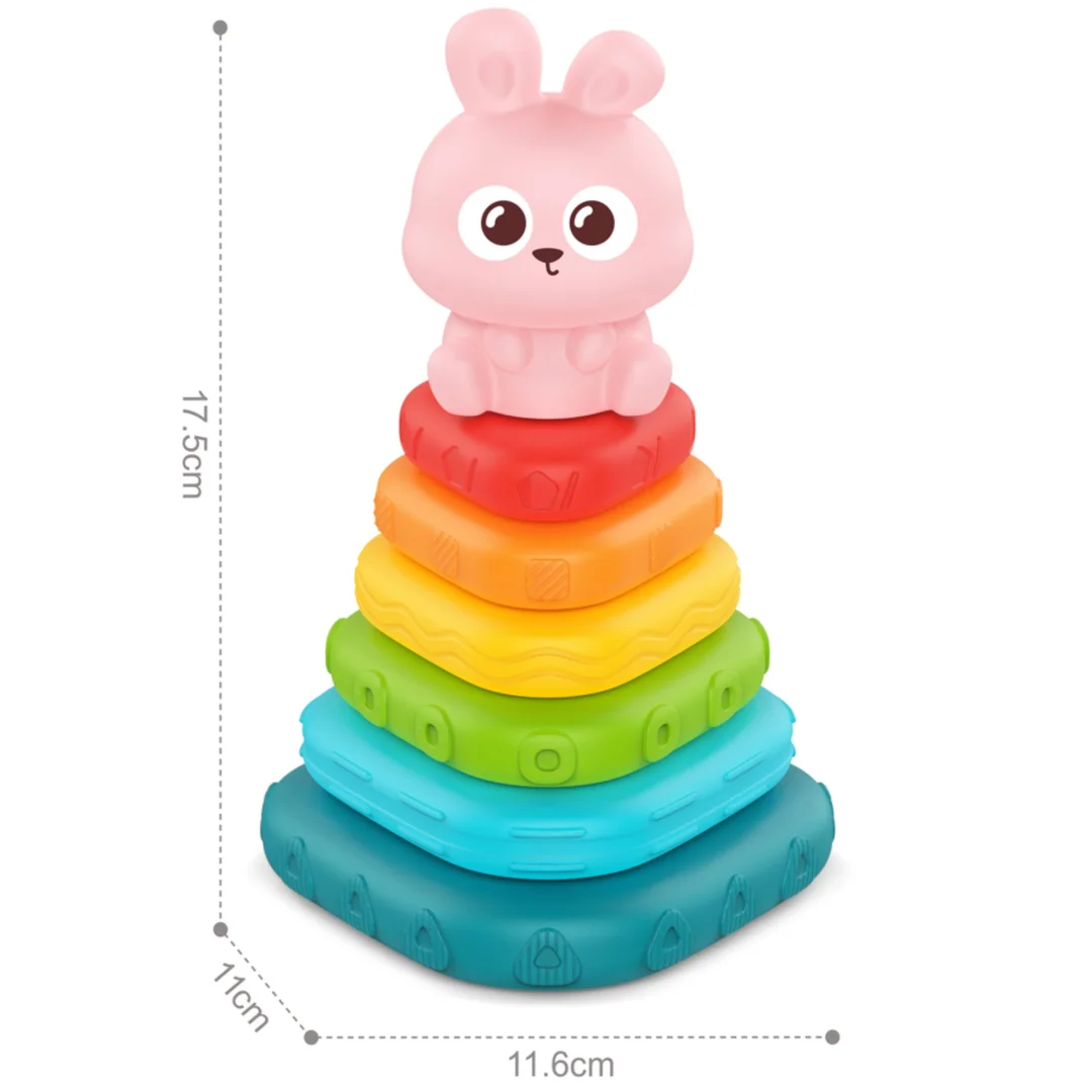 WOOPIE BABY Piramidka Sensoryczna Wieża Sorter Króliczek