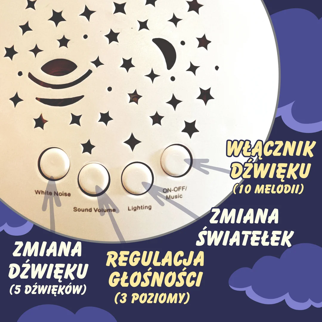 WOOPIE BABY Przytulanka Usypiacz Projektor Kołysanek