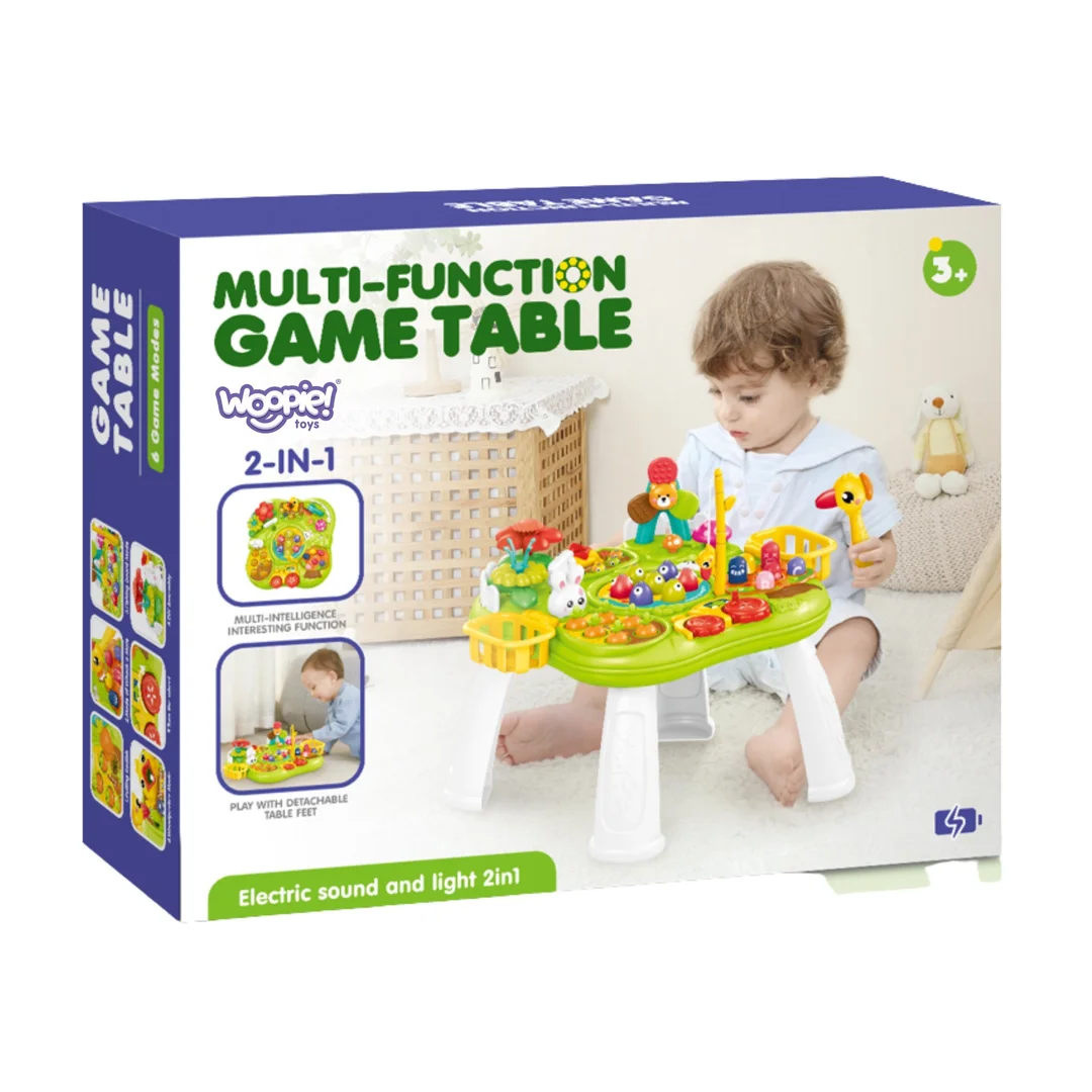 WOOPIE BABY Stolik Edukacyjny Interaktywny Gra Łowienie Rybek Młotek Sorter Dźwięk Światło