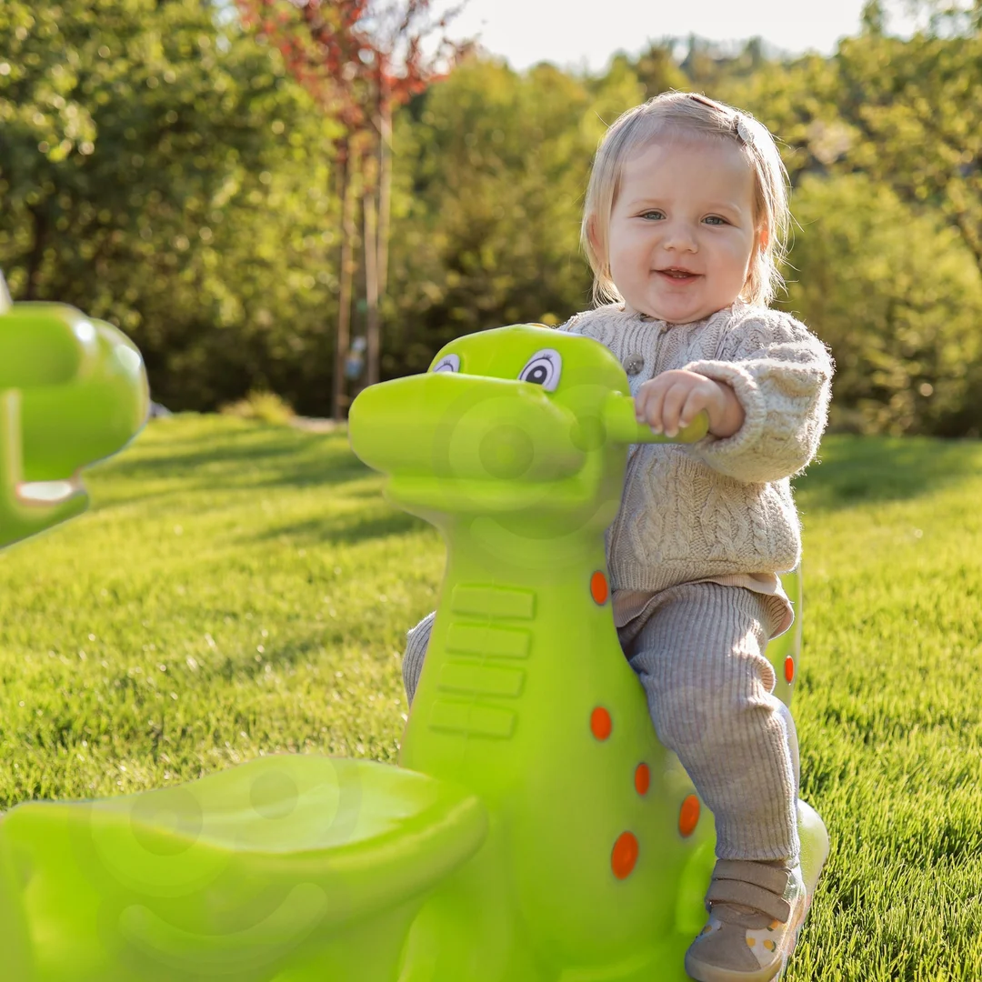 WOOPIE Bujak Wieloosobowy Dino Huśtawka Równoważna Jasno Zielony