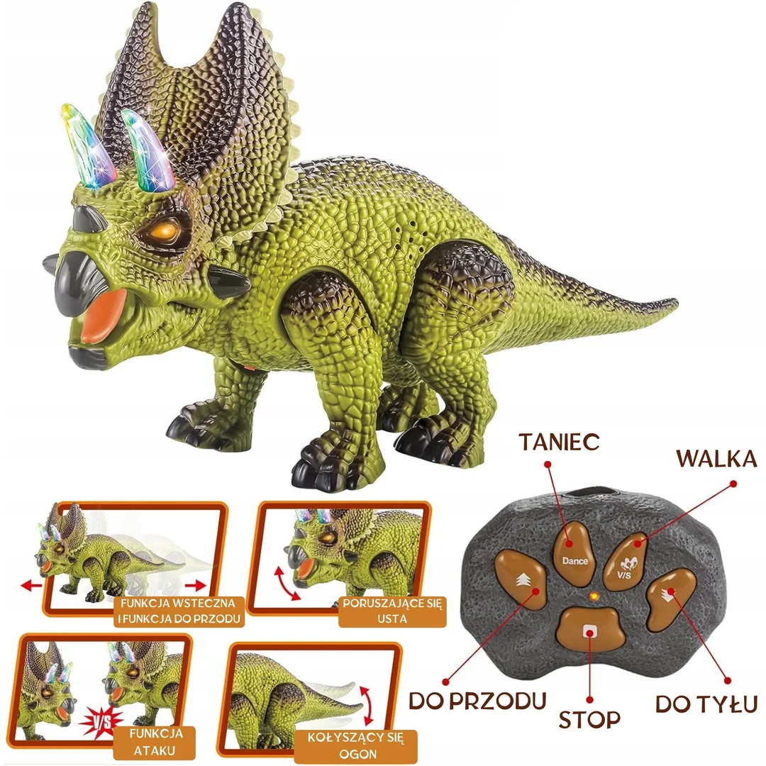 WOOPIE Dinozaur Zdalnie Sterowany Robot Triceratops
