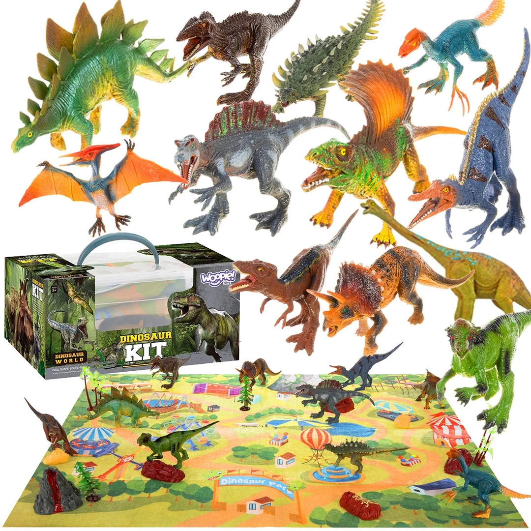 WOOPIE Duży Zestaw Figurki Dinozaury XXL Mata „Prehistoryczny Świat”