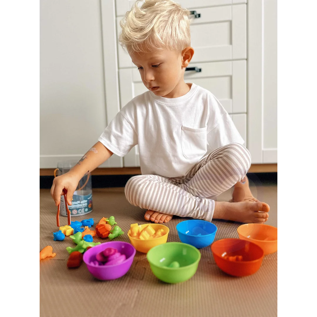 WOOPIE Gra Edukacyjna Montessori Sorter Kolorów Dinozaury