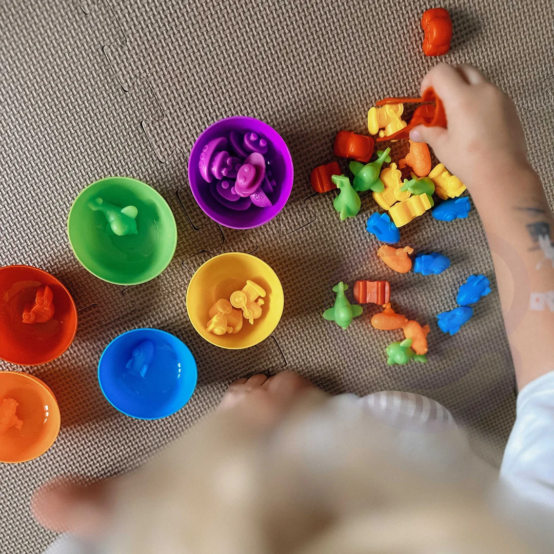 WOOPIE Gra Edukacyjna Montessori Sorter Kolorów Dinozaury