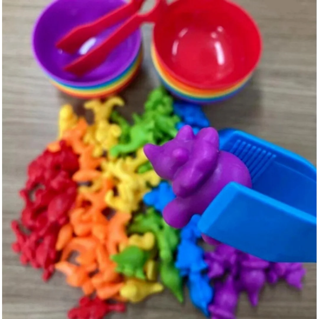 WOOPIE Gra Edukacyjna Montessori Sorter Kolorów Dinozaury