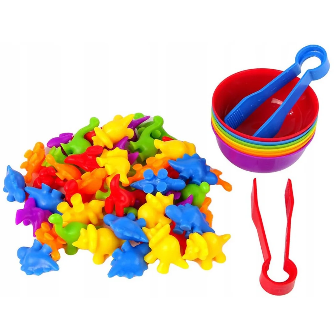 WOOPIE Gra Edukacyjna Montessori Sorter Kolorów Dinozaury