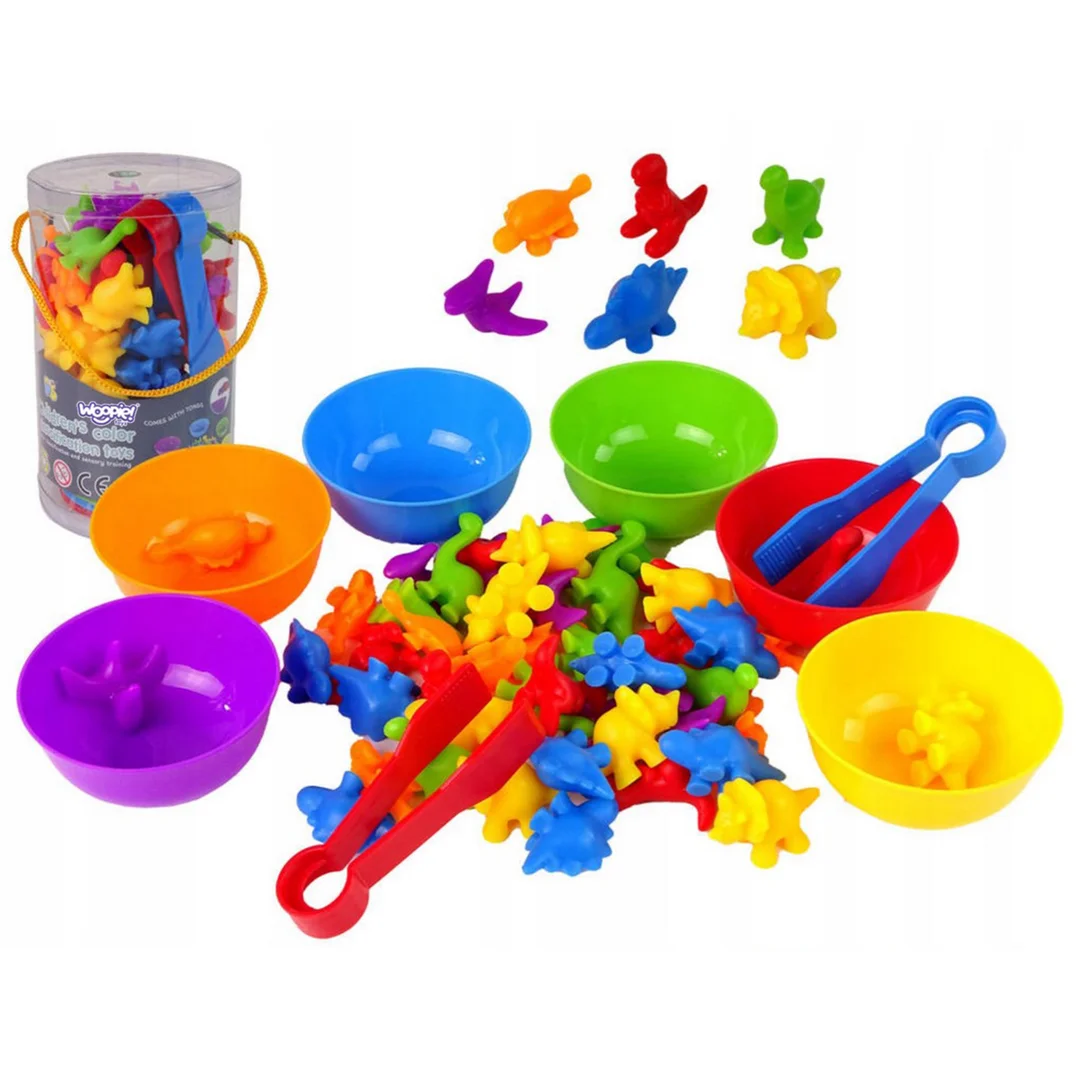WOOPIE Gra Edukacyjna Montessori Sorter Kolorów Dinozaury