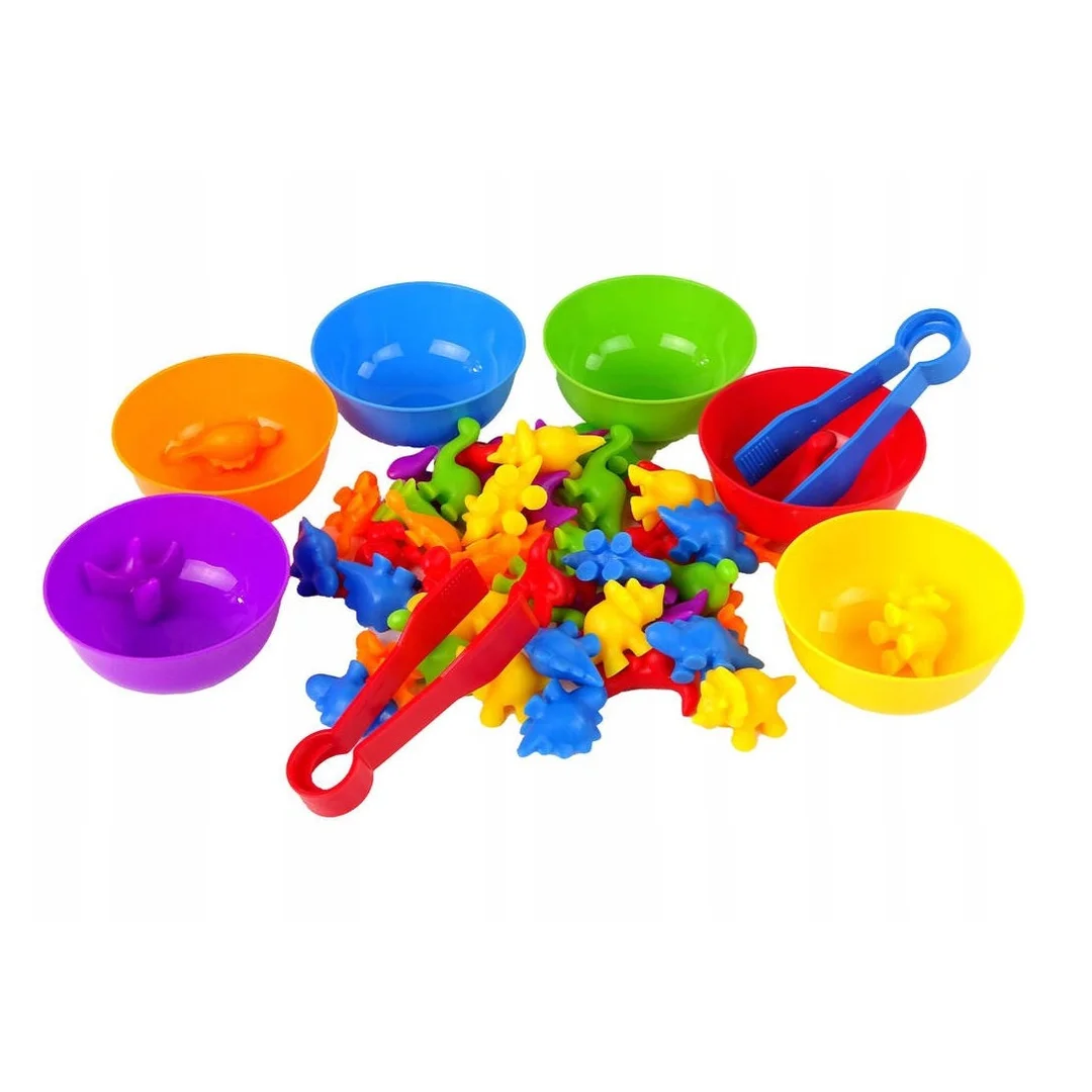 WOOPIE Gra Edukacyjna Montessori Sorter Kolorów Dinozaury