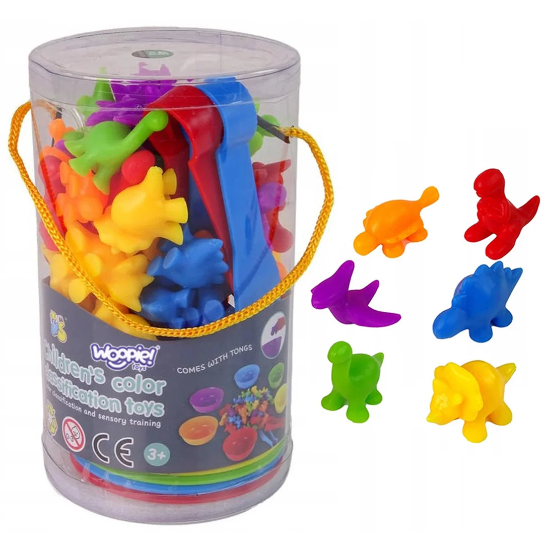 WOOPIE Gra Edukacyjna Montessori Sorter Kolorów Dinozaury