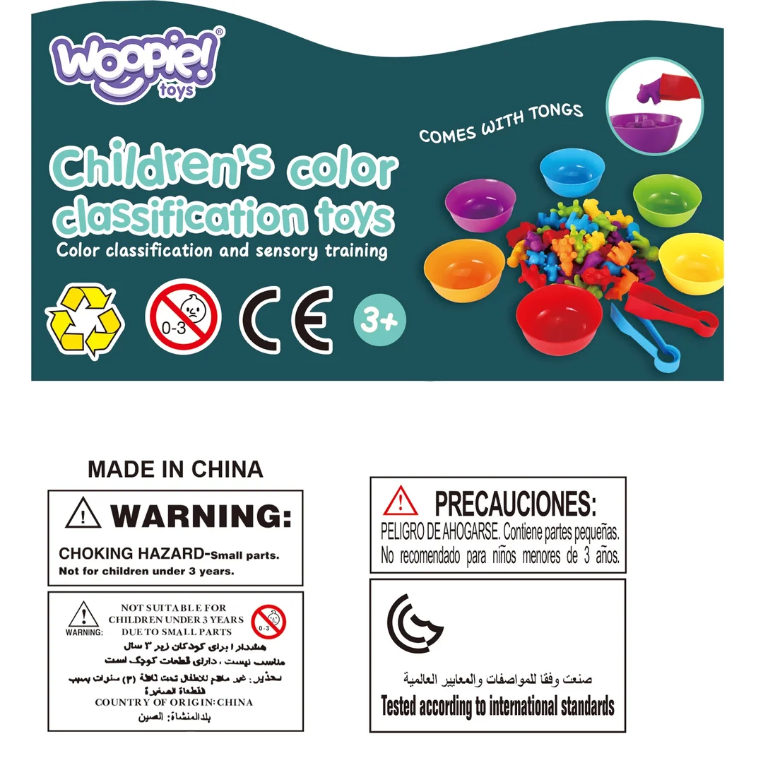 WOOPIE Gra Edukacyjna Montessori Sorter Kolorów Dinozaury