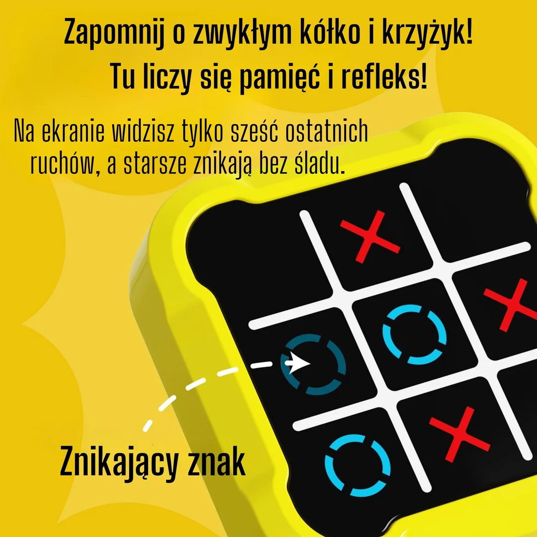 WOOPIE Gra Elektroniczna Kółko i Krzyżyk Logiczna Edukacyjna Tryby Gry