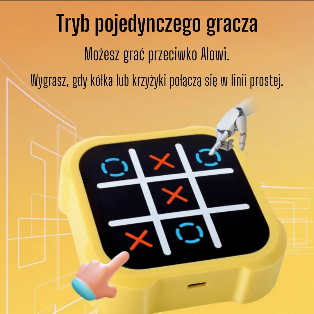 WOOPIE Gra Elektroniczna Kółko i Krzyżyk Logiczna Edukacyjna Tryby Gry