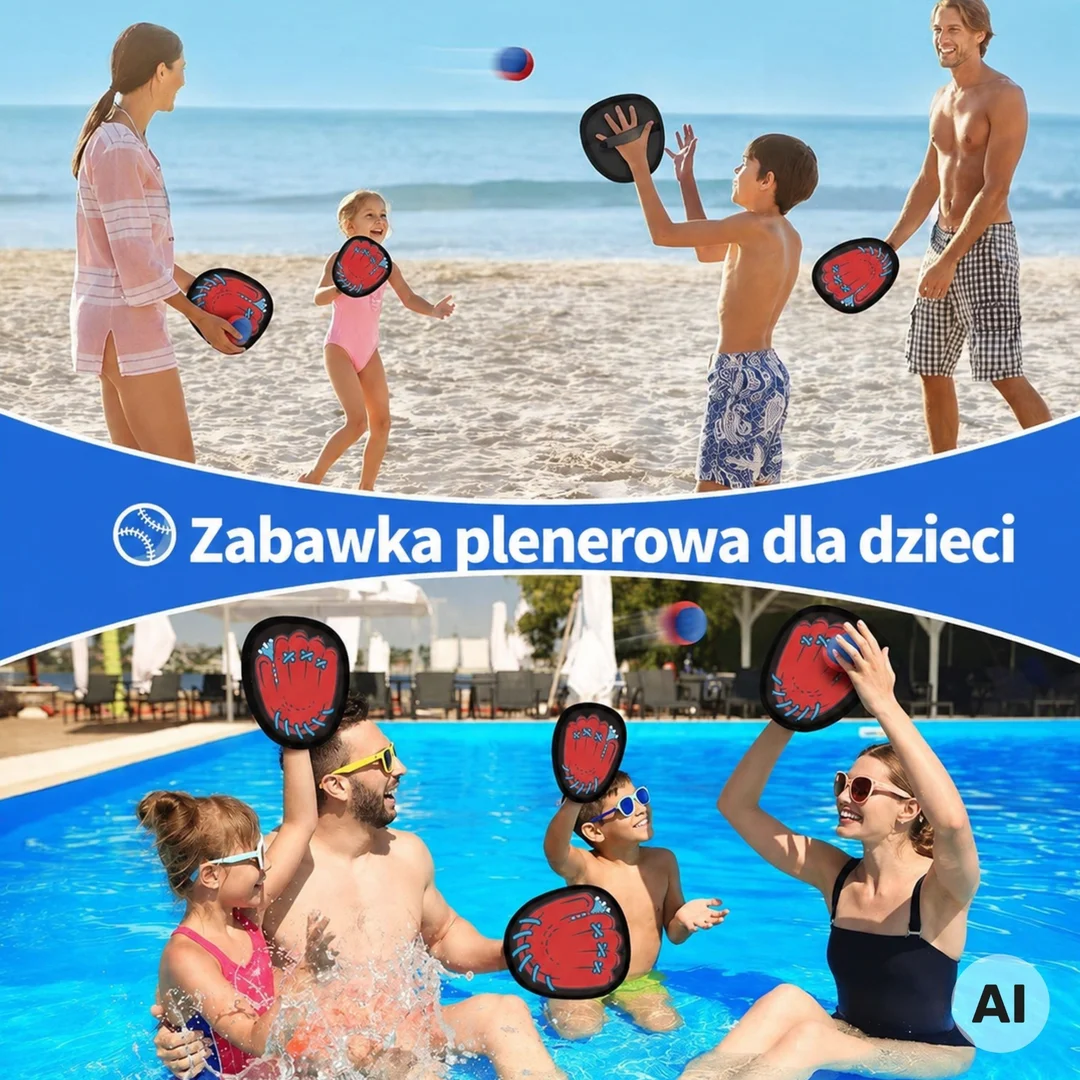 WOOPIE Gra Zręcznościowa Złap Piłkę paletki Dla Dzieci Łapacz