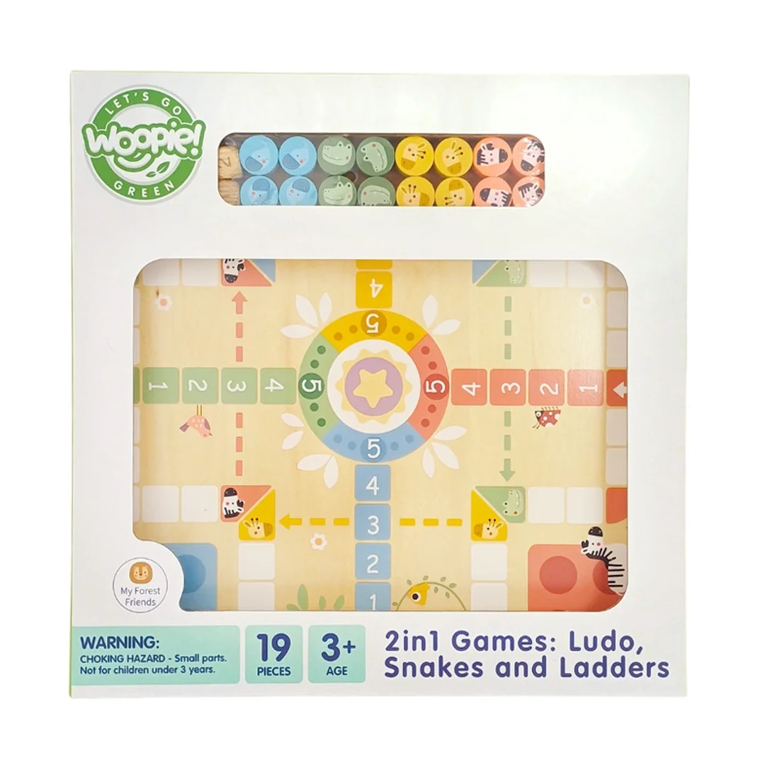 WOOPIE GREEN Gry Planszowe Ludo Chińczyk Węże i Drabiny