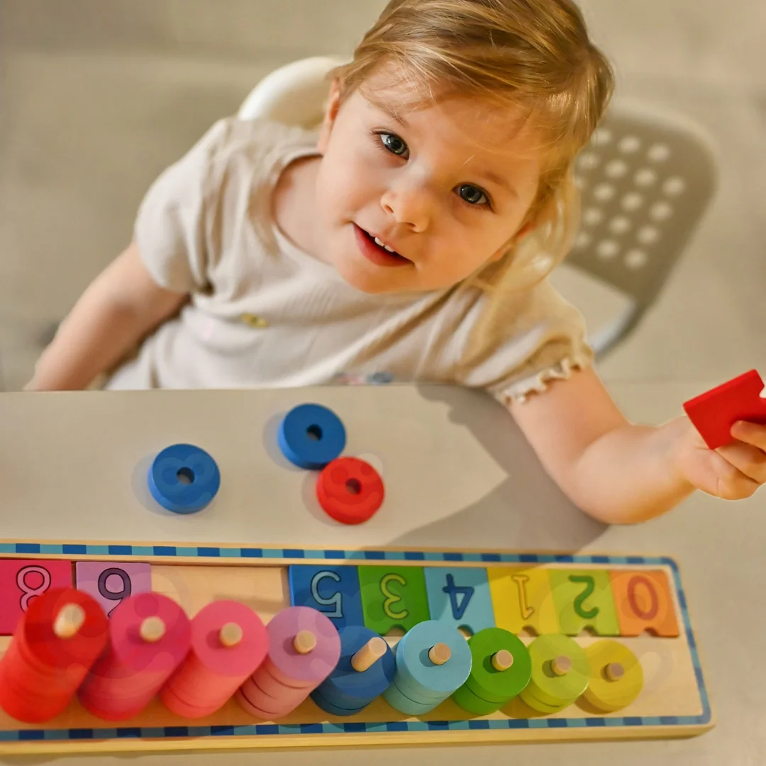 WOOPIE GREEN Układanka Nauka Liczenia i Kolorów Montessori