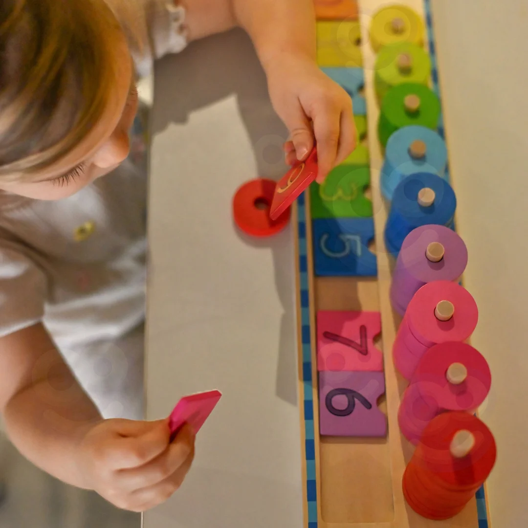 WOOPIE GREEN Układanka Nauka Liczenia i Kolorów Montessori