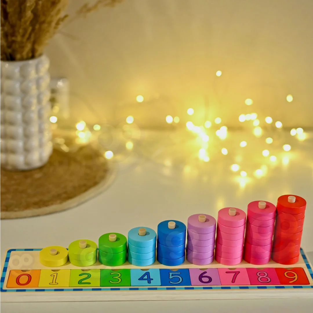WOOPIE GREEN Układanka Nauka Liczenia i Kolorów Montessori