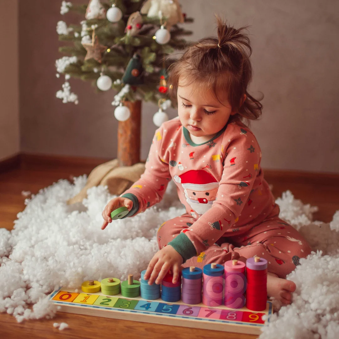 WOOPIE GREEN Układanka Nauka Liczenia i Kolorów Montessori