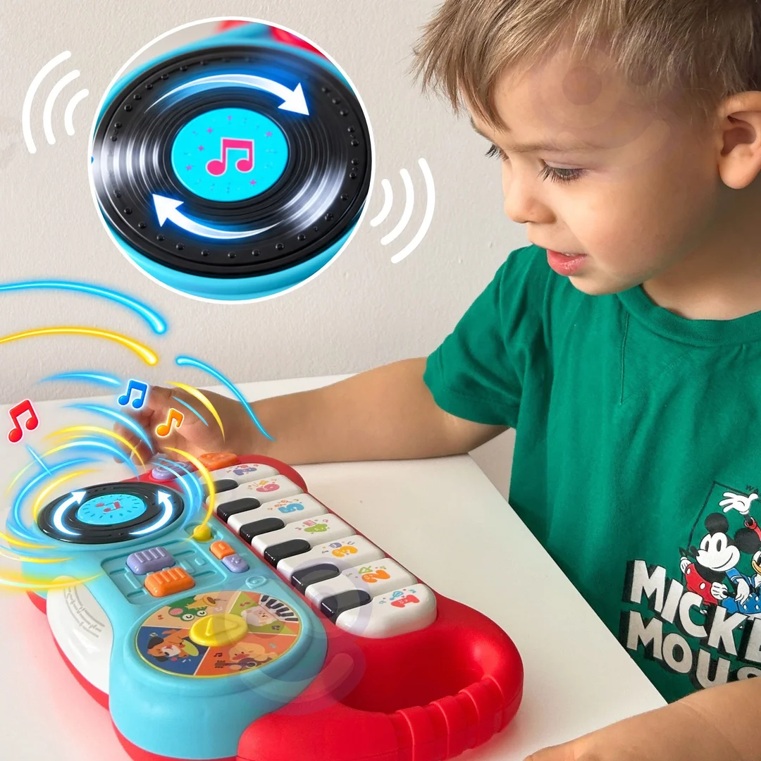 WOOPIE Interaktywne Pianinko dla Dzieci Mały DJ Organki Edukacyjne Dźwięki