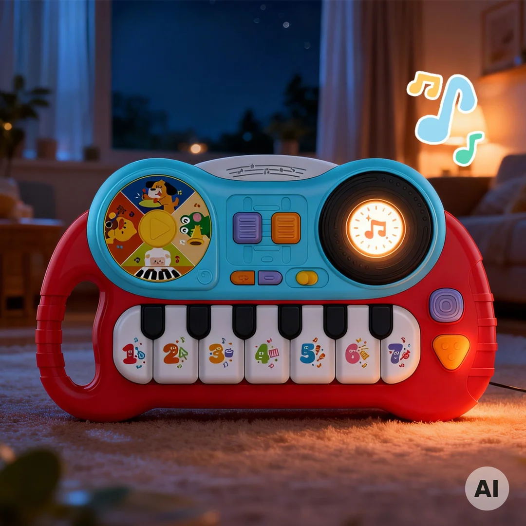 WOOPIE Interaktywne Pianinko dla Dzieci Mały DJ Organki Edukacyjne Dźwięki