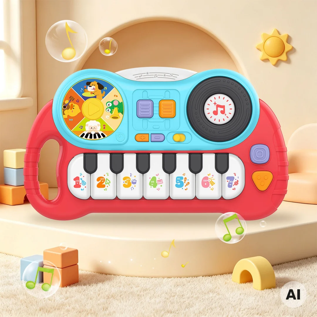 WOOPIE Interaktywne Pianinko dla Dzieci Mały DJ Organki Edukacyjne Dźwięki