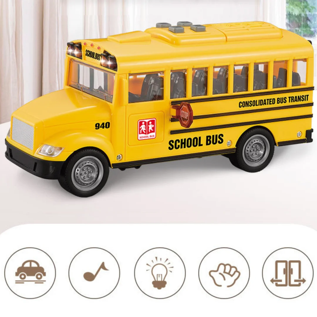 WOOPIE Interaktywny Autobus Szkolny Elektryczny Światło Dźwięk Prezent