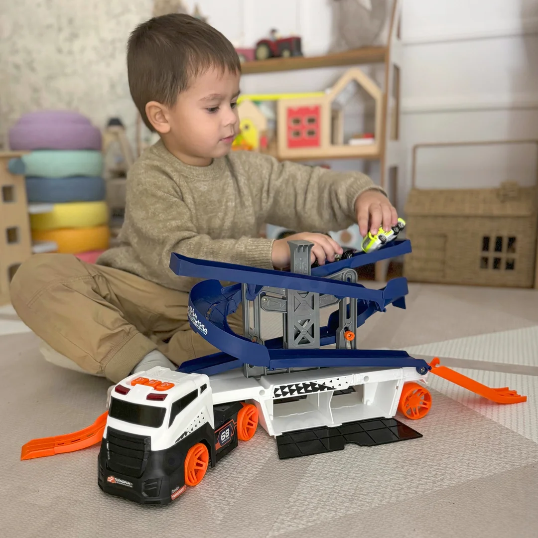 Woopie Parking Garaż Tor Transporter Ciężarówka Tir Laweta Auta XL