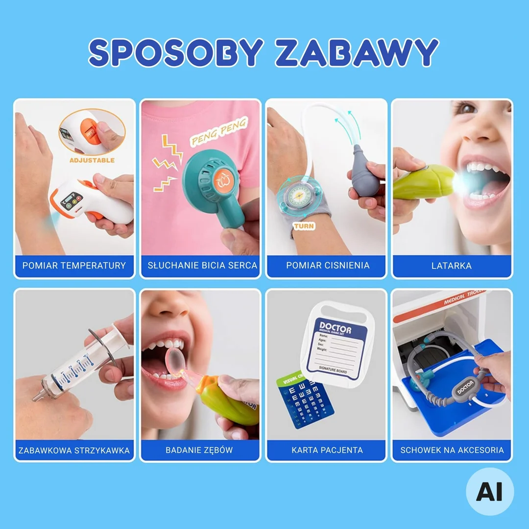 WOOPIE Interaktywny Wózek Małego Doktora Zestaw Lekarski