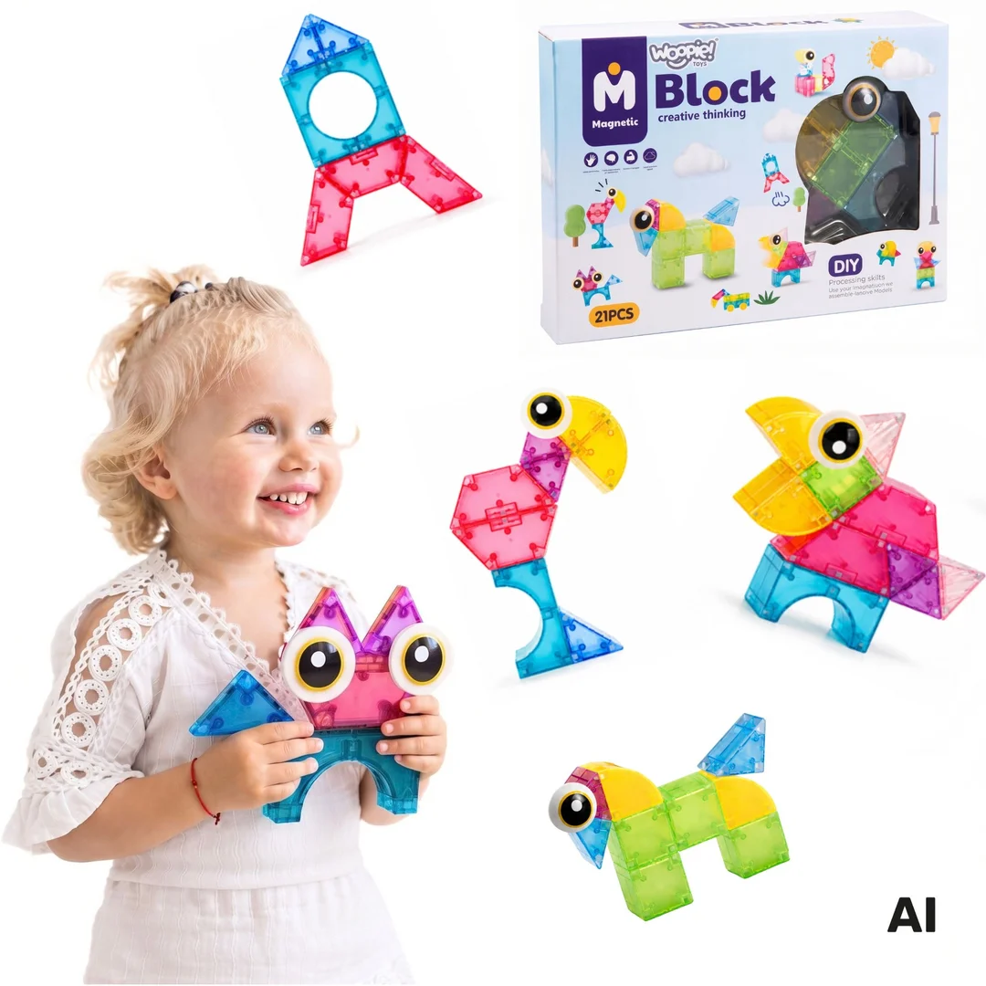 WOOPIE Klocki Magnetyczne M Block Kreatywne Edukacyjne