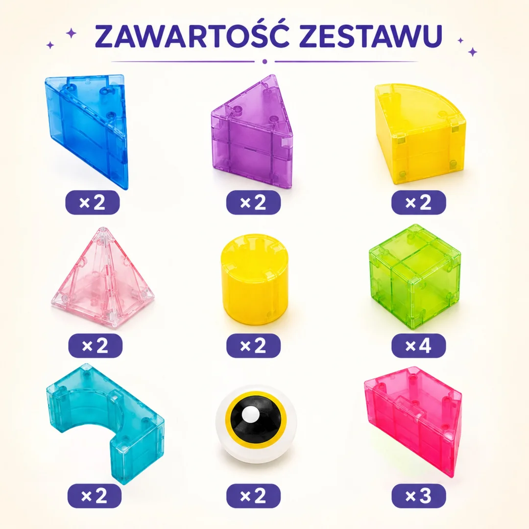 WOOPIE Klocki Magnetyczne M Block Kreatywne Edukacyjne