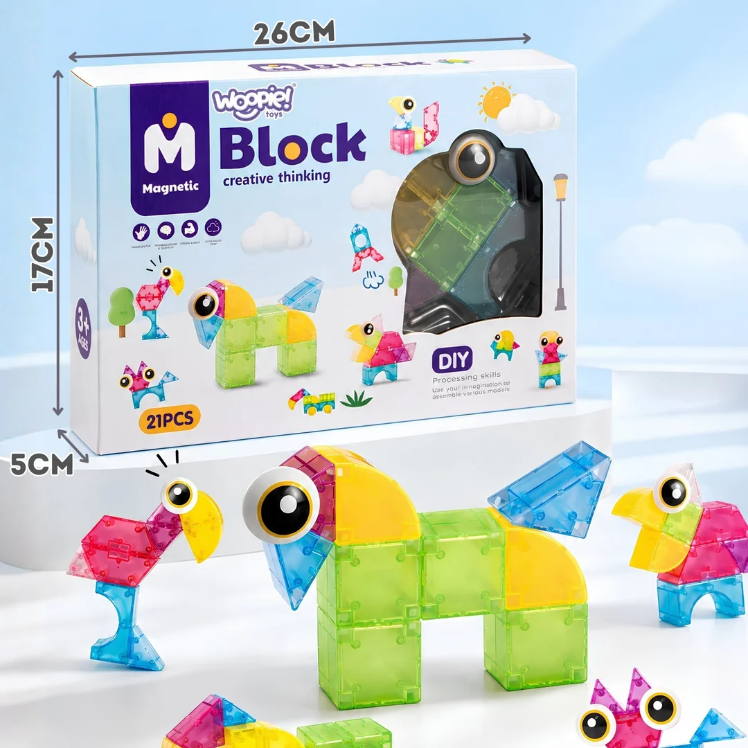 WOOPIE Klocki Magnetyczne M Block Kreatywne Edukacyjne