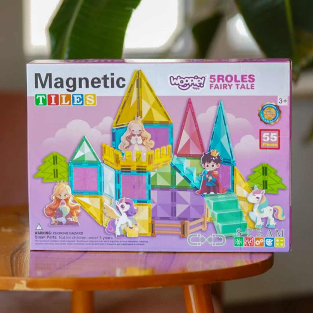 WOOPIE Klocki Magnetyczne Konstrukcyjne Zestaw Edukacyjny Bajkowy