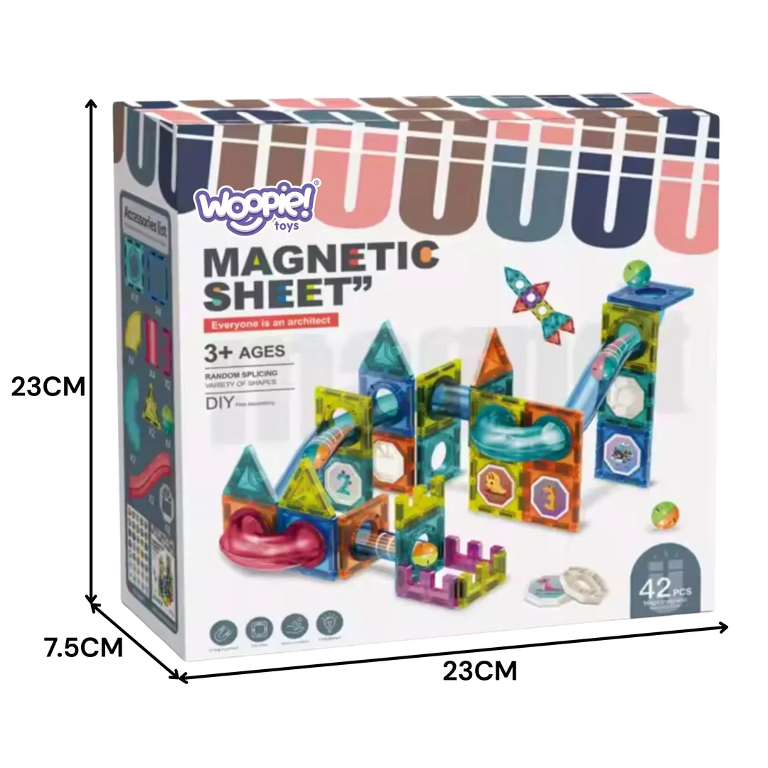 WOOPIE Klocki Magnetyczne Konstrukcyjne Zestaw Edukacyjny Tor