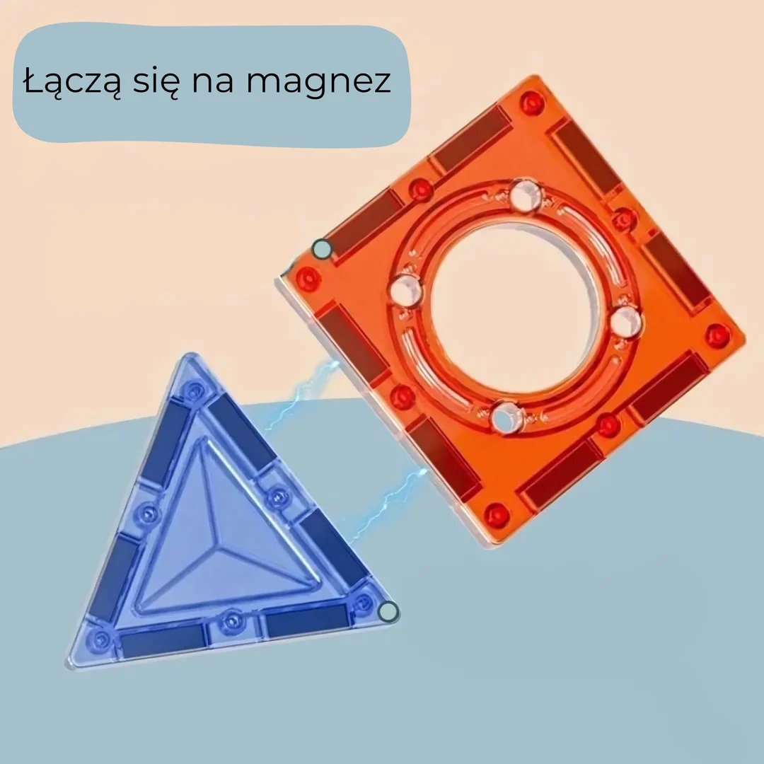 WOOPIE Klocki Magnetyczne Konstrukcyjne Zestaw Edukacyjny Tor Kulkowy
