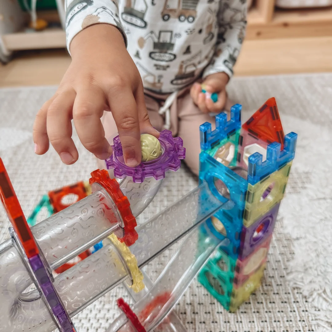 WOOPIE Klocki Magnetyczne Konstrukcyjne Zestaw Edukacyjny Tor Kulkowy