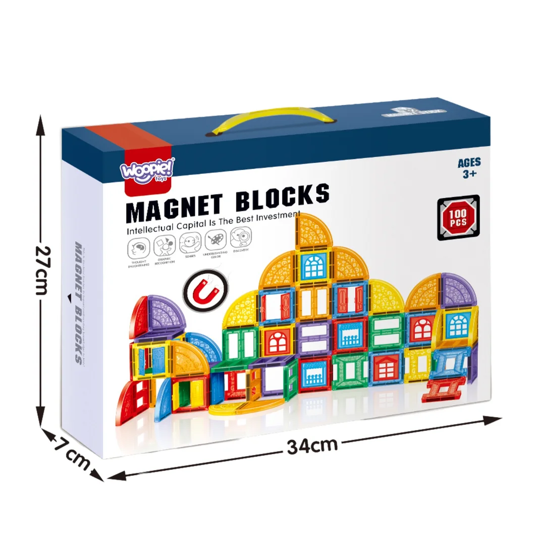 WOOPIE Klocki Magnetyczne Konstrukcyjne Zestaw Edukacyjny
