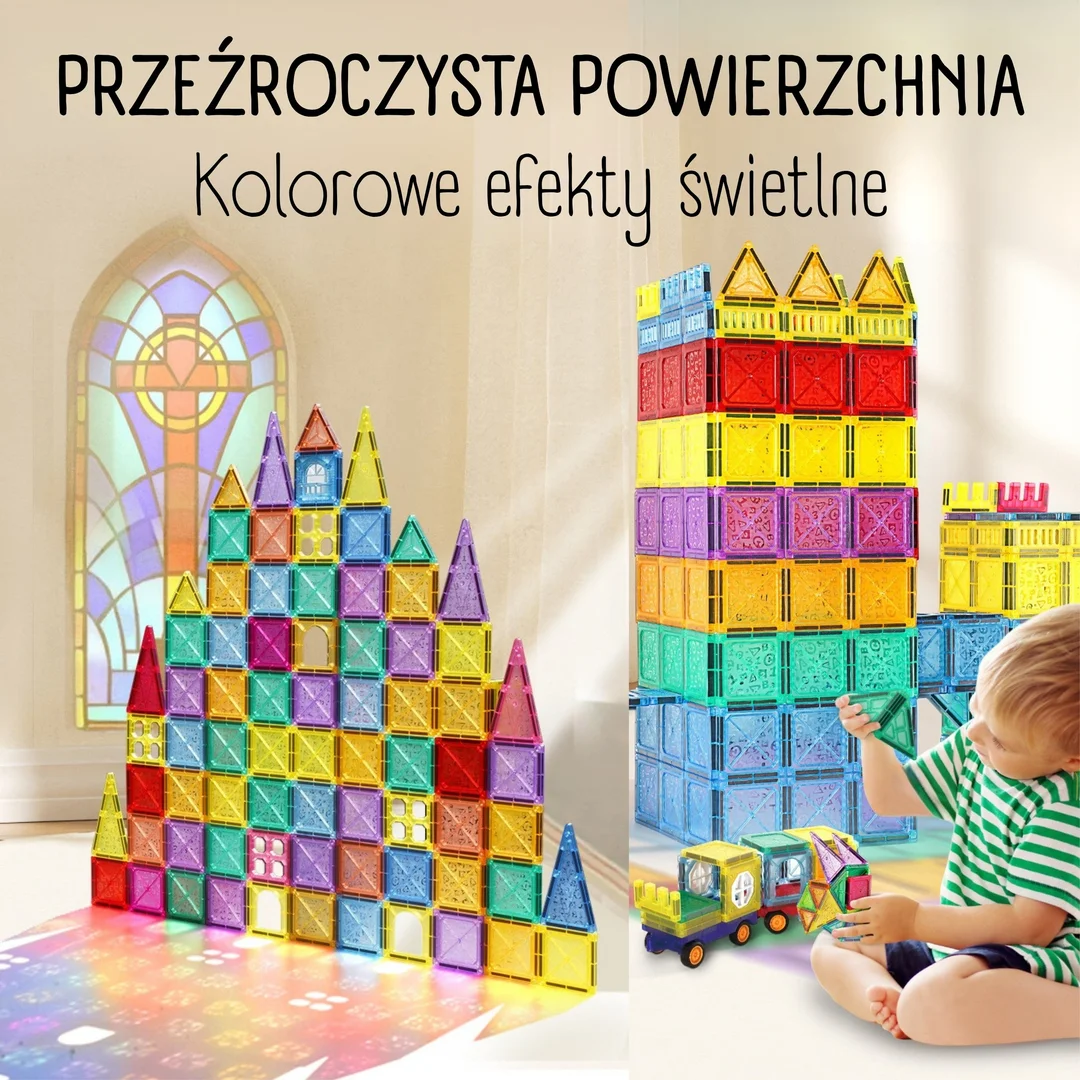 WOOPIE Klocki Magnetyczne Konstrukcyjne Zestaw Edukacyjny