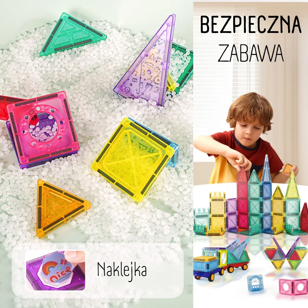 WOOPIE Klocki Magnetyczne Konstrukcyjne Zestaw Edukacyjny