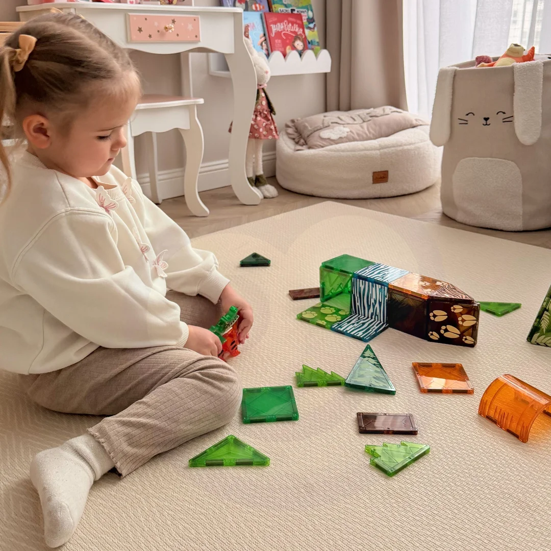 WOOPIE Klocki Magnetyczne Konstrukcyjne Zestaw Edukacyjny Zwierzęta
