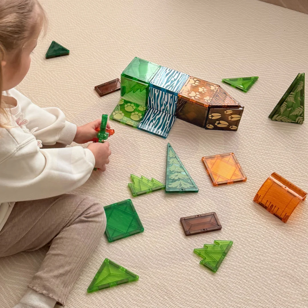WOOPIE Klocki Magnetyczne Konstrukcyjne Zestaw Edukacyjny Zwierzęta