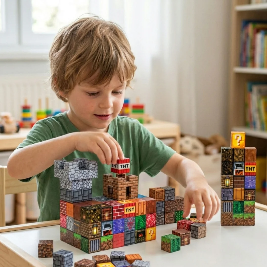 WOOPIE Klocki Magnetyczne Konstrukcyjne Sześciany Zestaw Edukacyjny