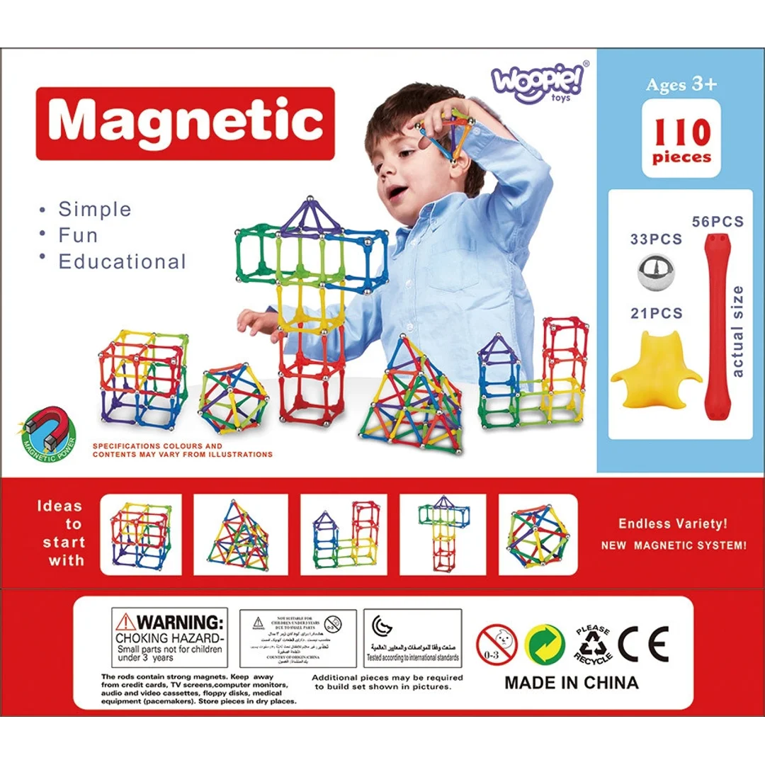 WOOPIE Klocki Magnetyczne Konstrukcyjne Układanka Kreatywna