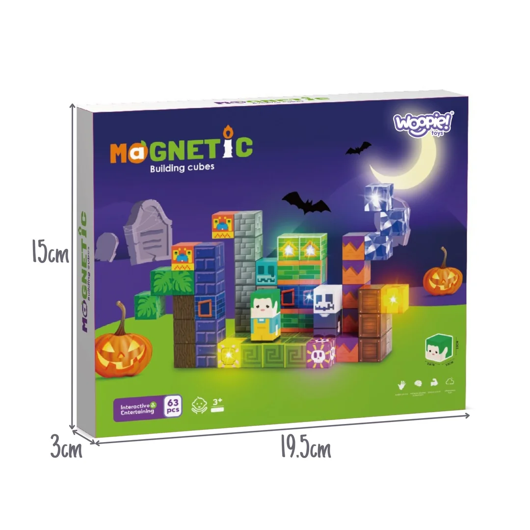 WOOPIE Klocki Magnetyczne Świecące Halloween