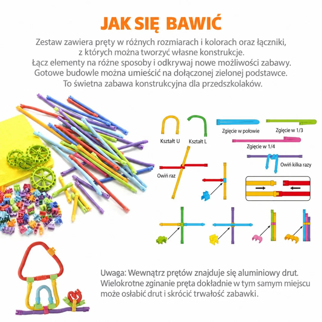 WOOPIE Twist Art Klocki Rurki Konstrukcyjne