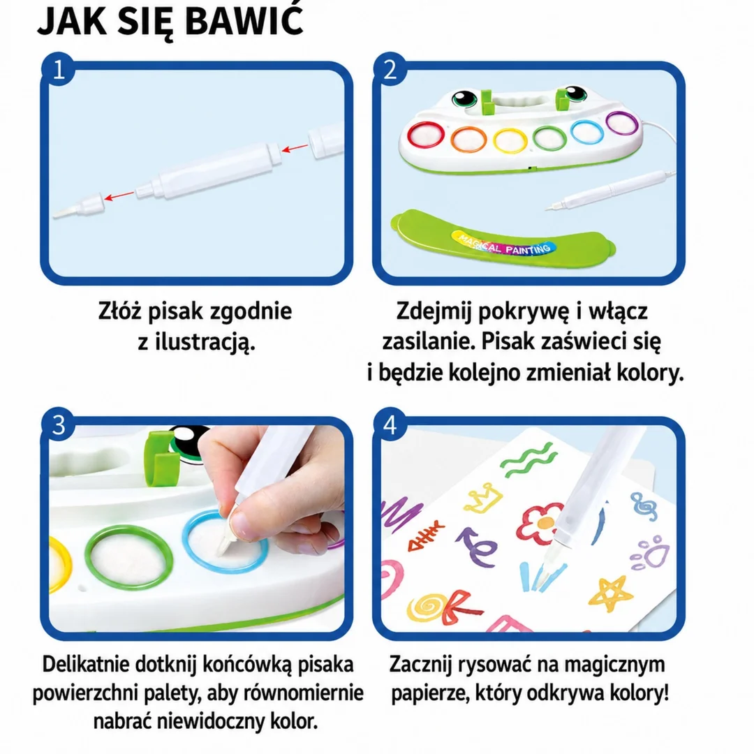 WOOPIE Kreatywny Zestaw Malowania dla Dzieci Pędzelek Kolorów