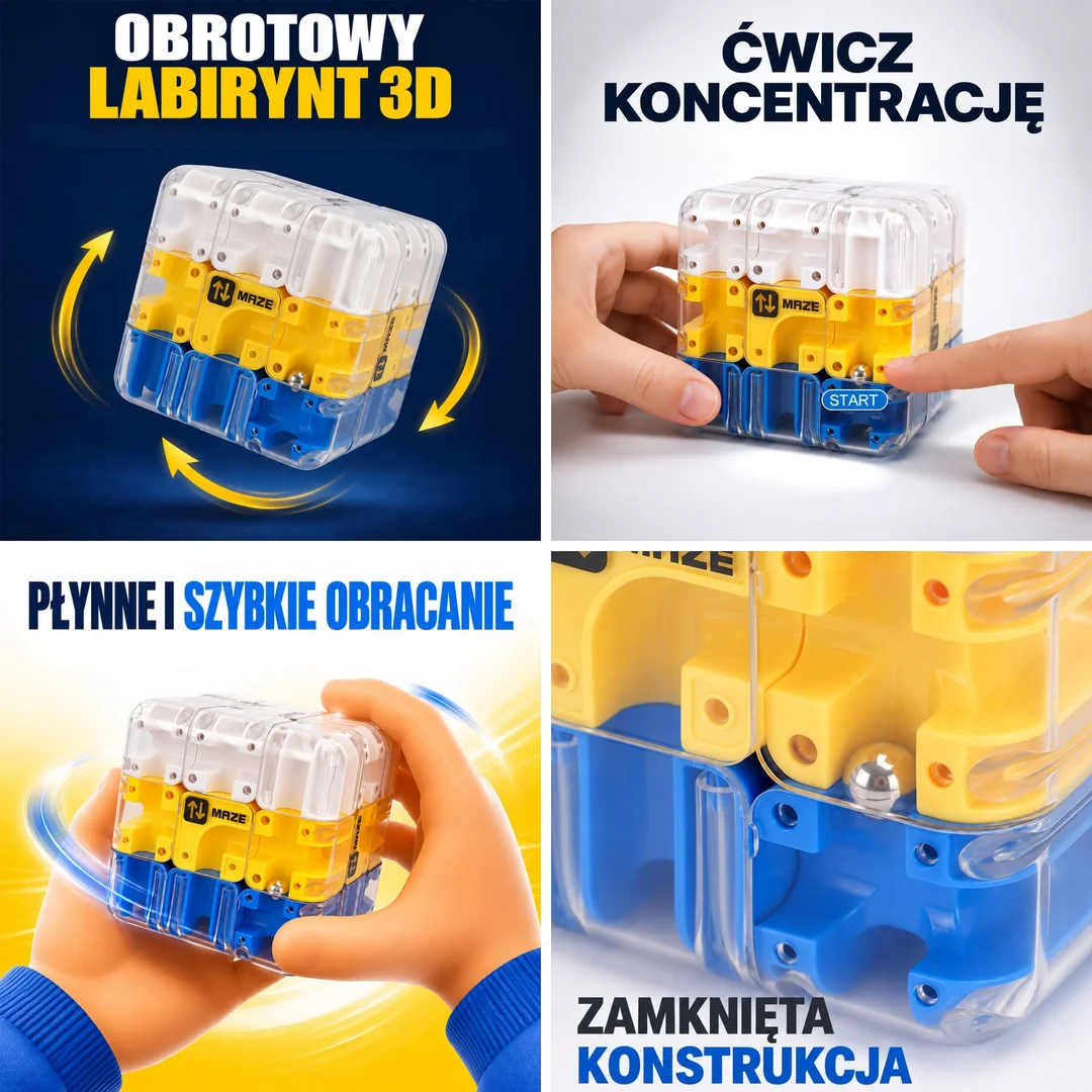 WOOPIE Łamigłówka Gra Logiczna Kostka Niebieska