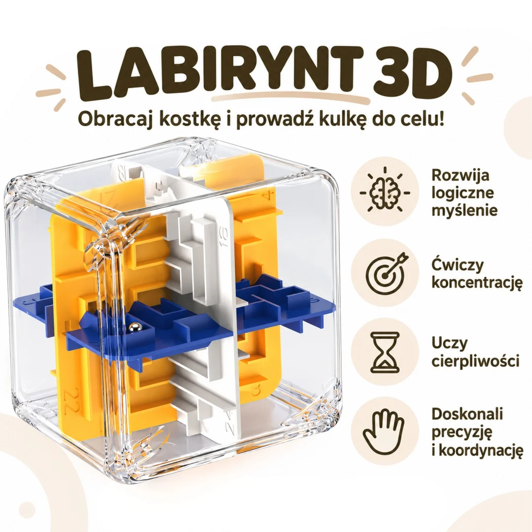 WOOPIE Łamigłówka Gra Logiczna Kostka Wielokolorowa