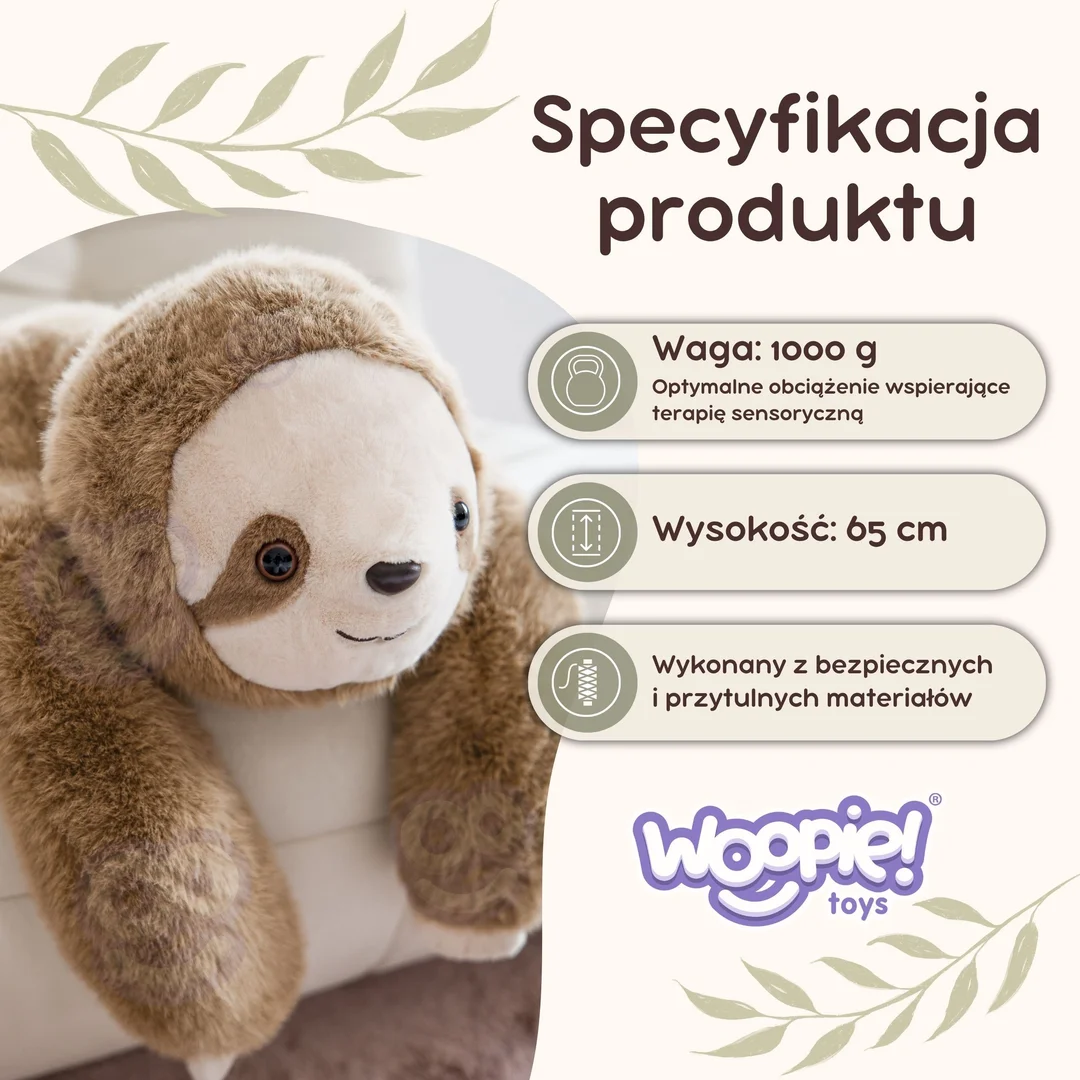 WOOPIE Leniwiec Obciążeniowy Pluszak Sensoryczny